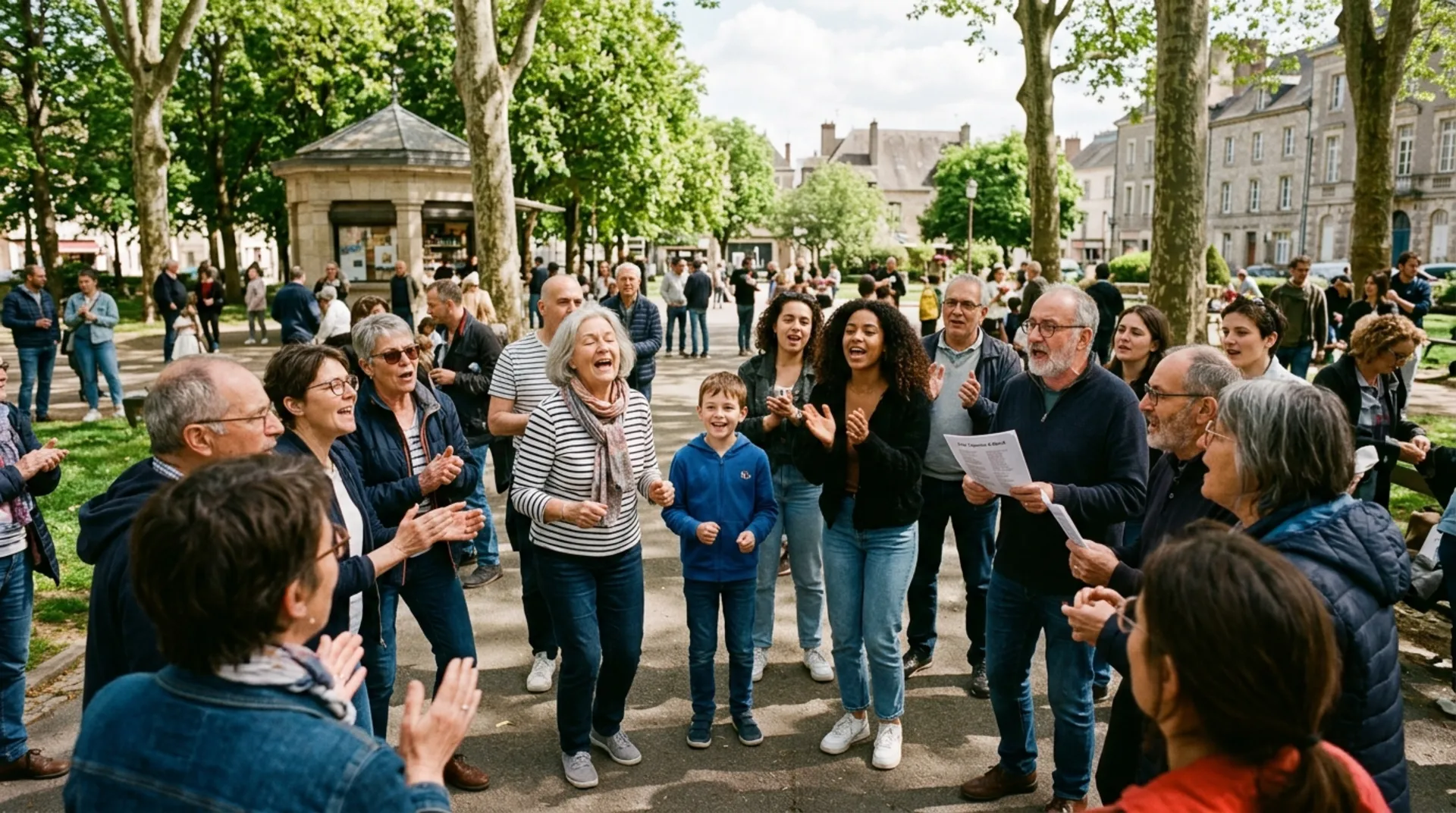 Action chorale communautaire dans l'espace public à Moulins
